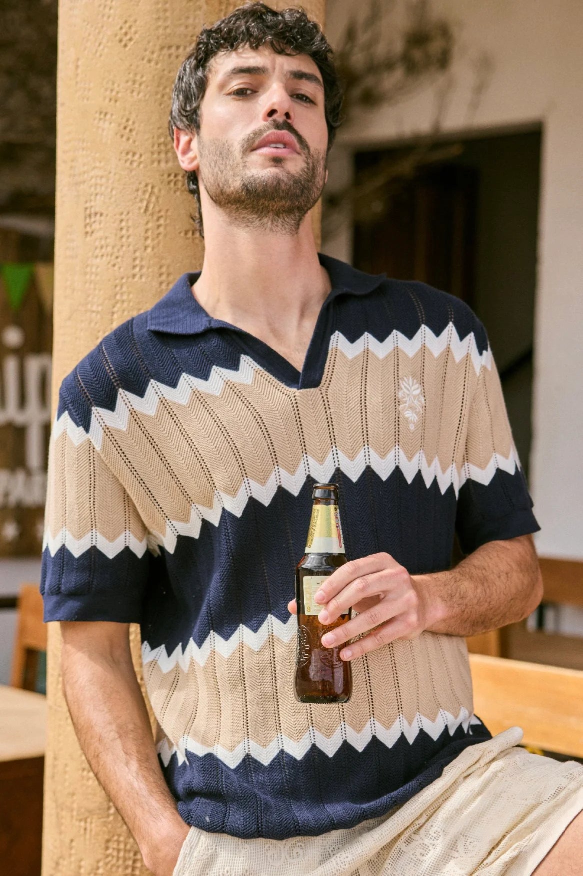 Polera hombre tejida Aron Batik